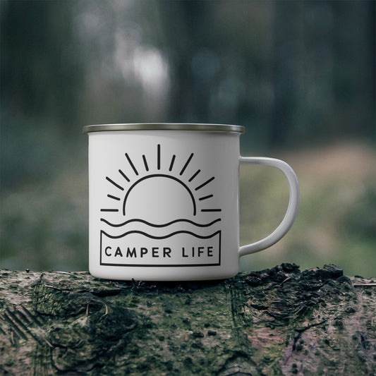 Camper Life Style Enamel Camping Mug