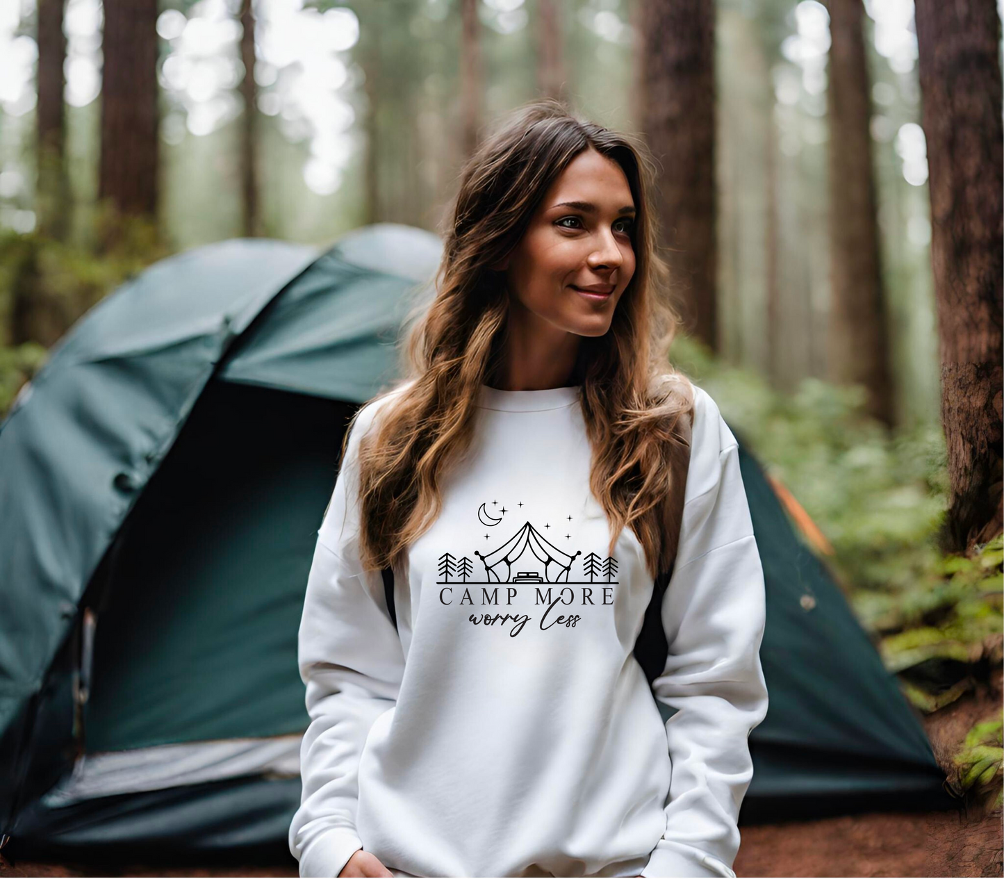 Camp More Worry Less - Unisex Heavy Blend™ Crewneck Sweatshirt