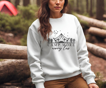 Camp More Worry Less - Unisex Heavy Blend™ Crewneck Sweatshirt