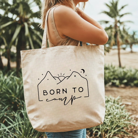 Born To Camp - Cotton Canvas Tote Bag