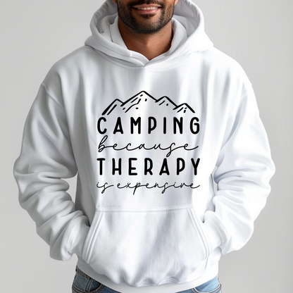 Camping Because Therapy Expensive - Unisex Heavy Blend™ Hooded Sweatshirt