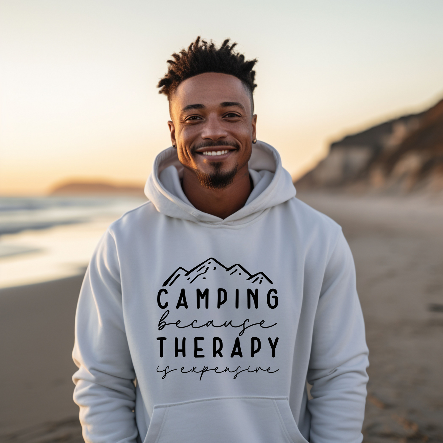 Camping Because Therapy Expensive - Unisex Heavy Blend™ Hooded Sweatshirt