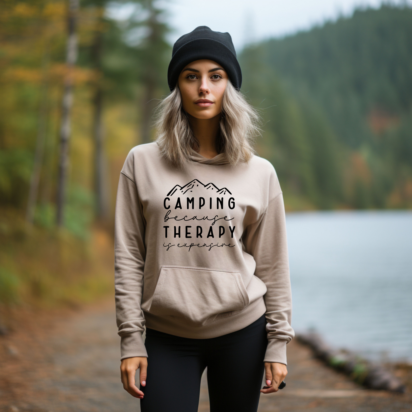 Camping Because Therapy Expensive - Unisex Heavy Blend™ Hooded Sweatshirt