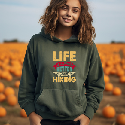 Life Is Always Better When Hiking - Unisex Heavy Blend™ Hooded Sweatshirt