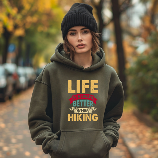 Life Is Always Better When Hiking - Unisex Heavy Blend™ Hooded Sweatshirt