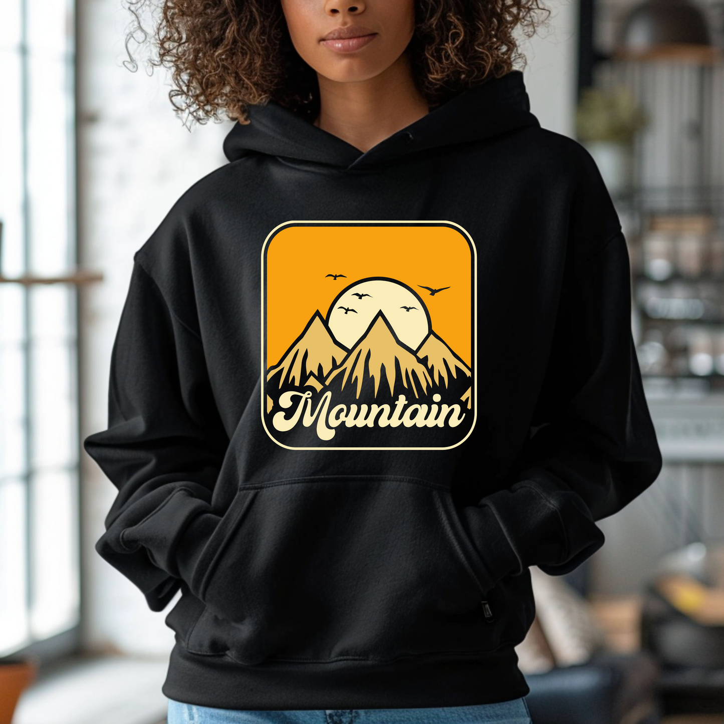 Retro Mountain Sun Set - Unisex Heavy Blend™ Hooded Sweatshirt