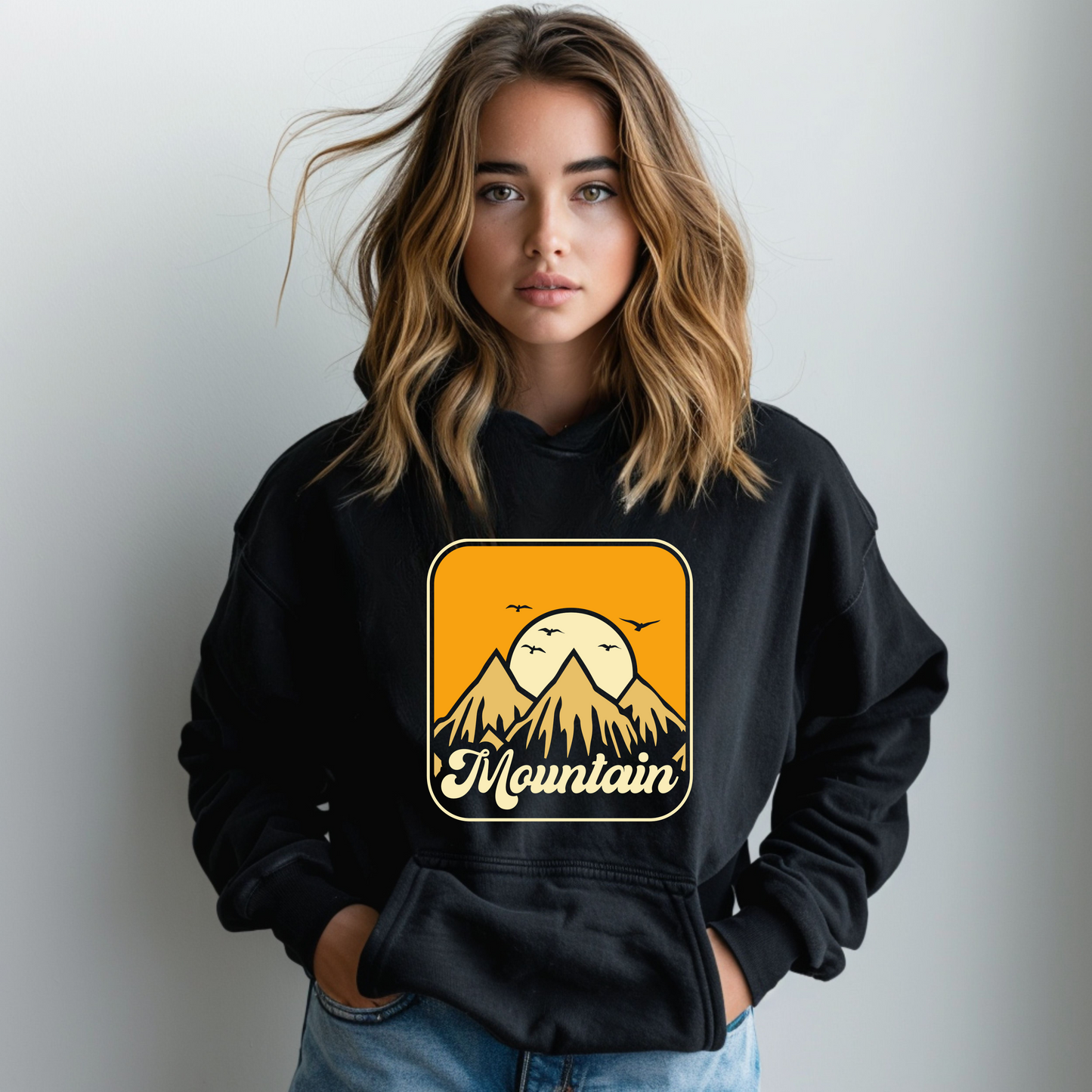 Retro Mountain Sun Set - Unisex Heavy Blend™ Hooded Sweatshirt