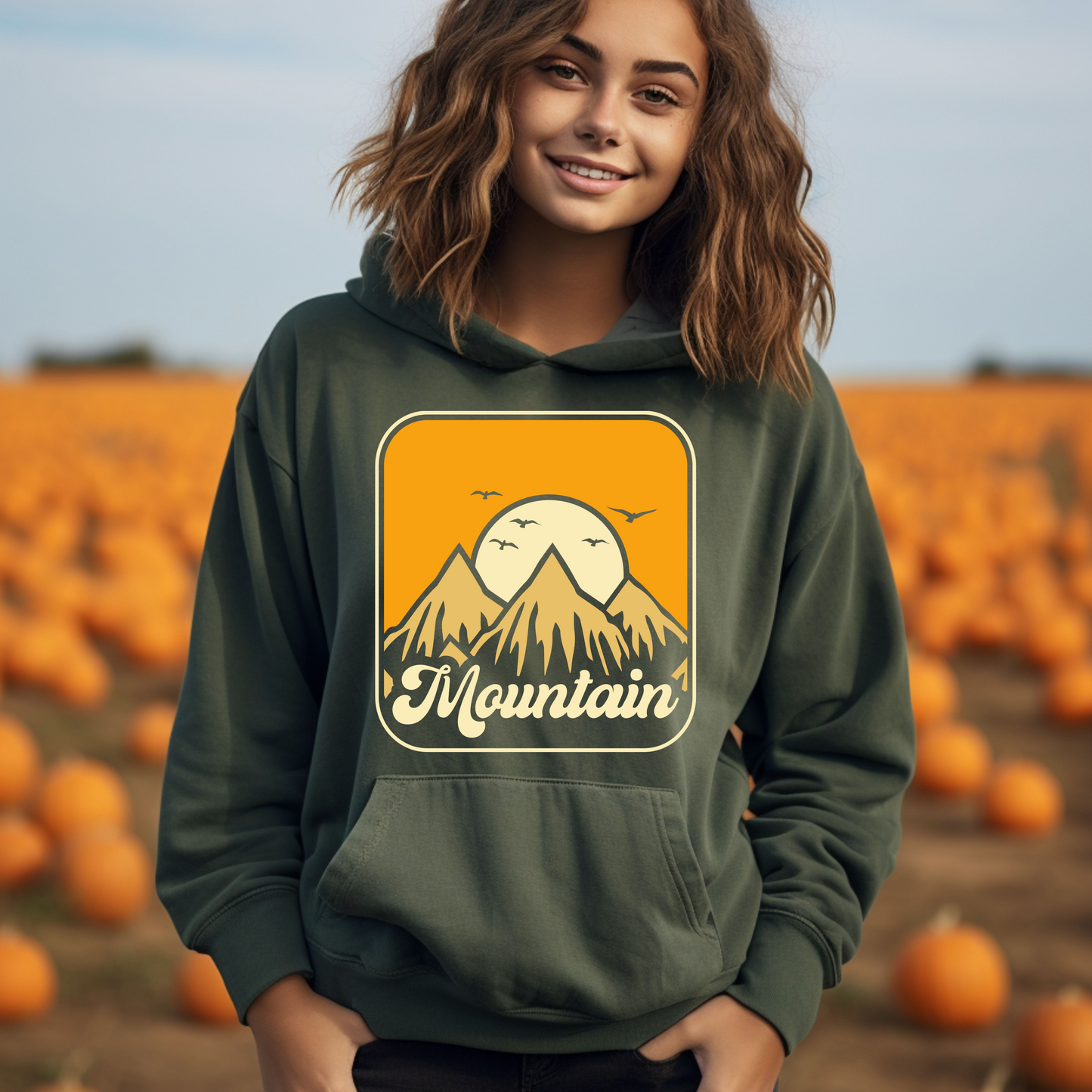 Retro Mountain Sun Set - Unisex Heavy Blend™ Hooded Sweatshirt