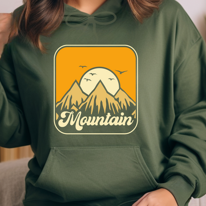 Retro Mountain Sun Set - Unisex Heavy Blend™ Hooded Sweatshirt