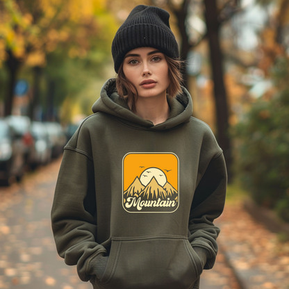 Retro Mountain Sun Set - Unisex Heavy Blend™ Hooded Sweatshirt